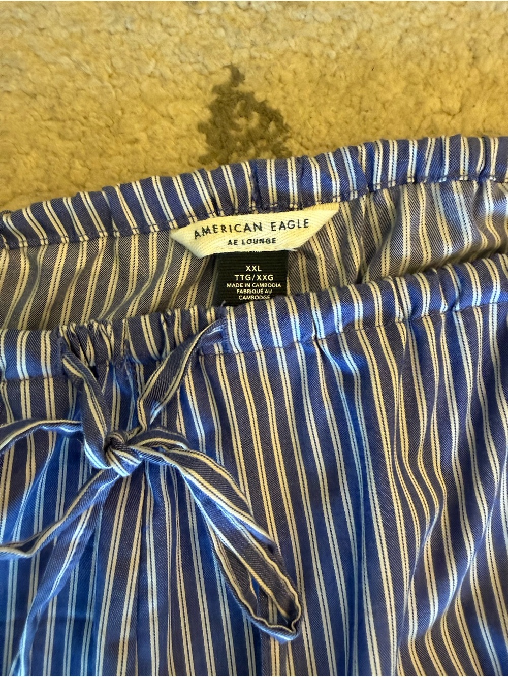 American Eagle Blue Striped Pants - Picture 2 of 3